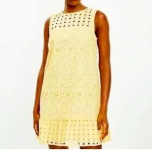 LOFT Soft Yellow eyelet Lace Blouse NWOT